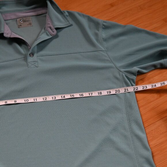 Pair of Men's World Wide Sportsmen Polo Shirts Size Large Sea Green and Grey - Picture 11 of 14
